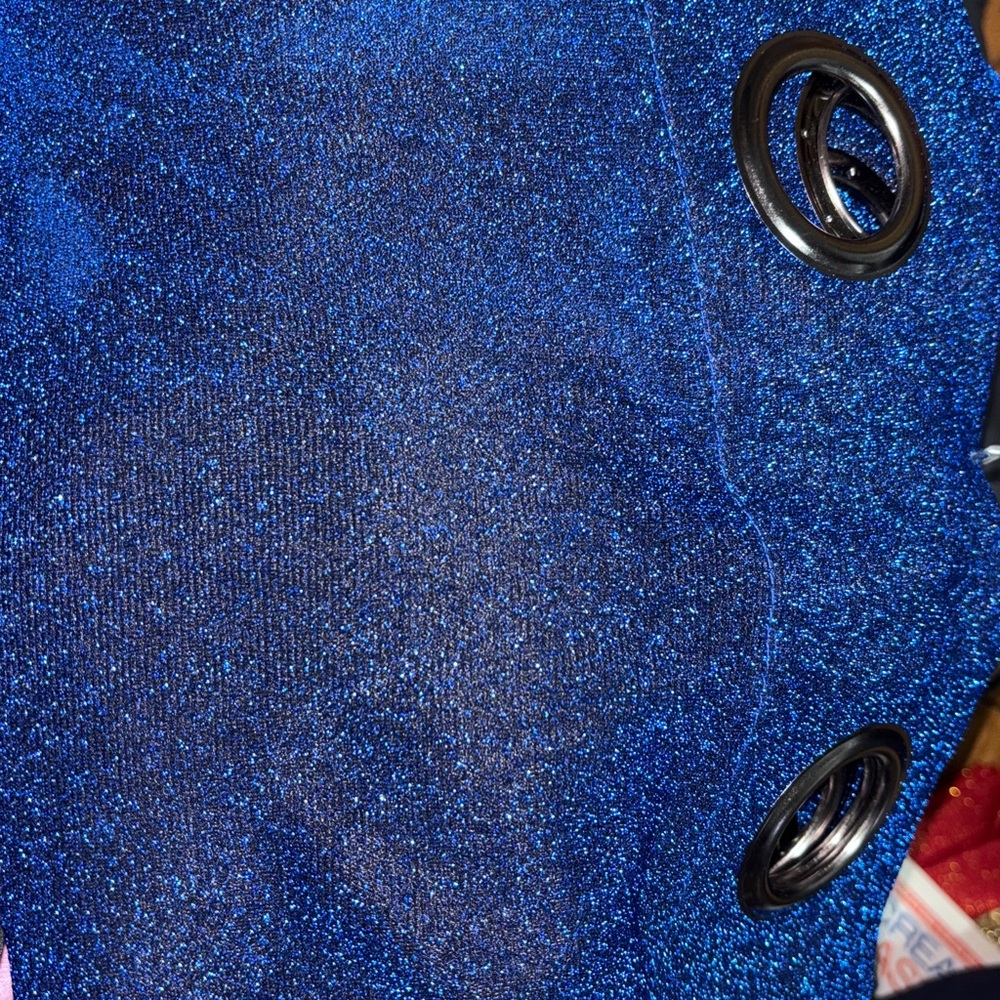 Shimmering Blue Grommet Detail Fabric
